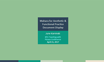 Mahara for Aesthetic & Functional Practice Document Display
